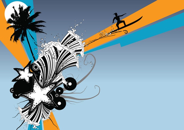 Graphic Vector Art Vintage Travel Beach Surf Graphic Vector Art Vintage Travel Beach Surf
