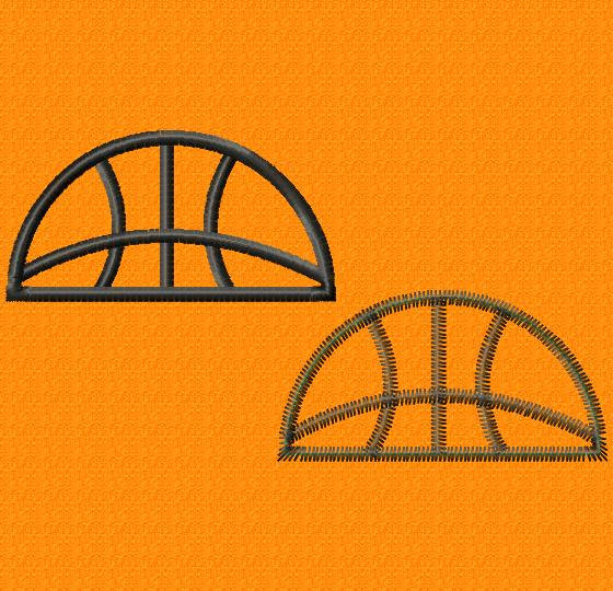 Half Basketball Outline