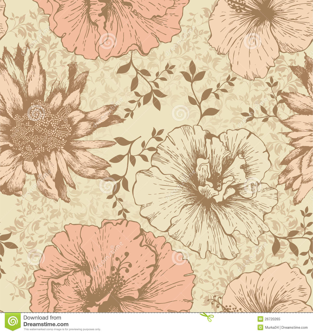 Hand Drawn Seamless Florals Hand Drawn Seamless Florals