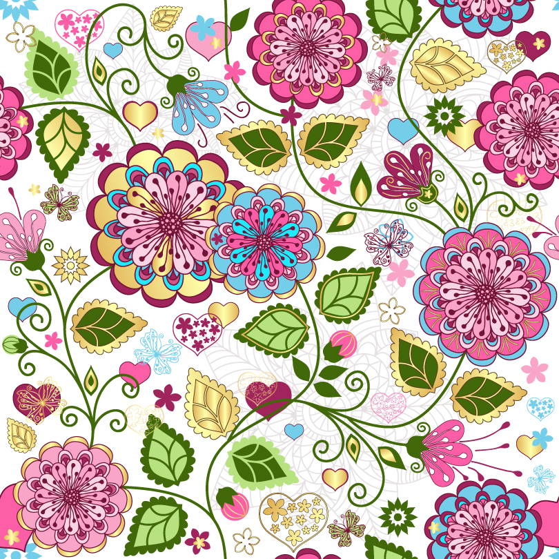 Hand Painted Flowers Vector