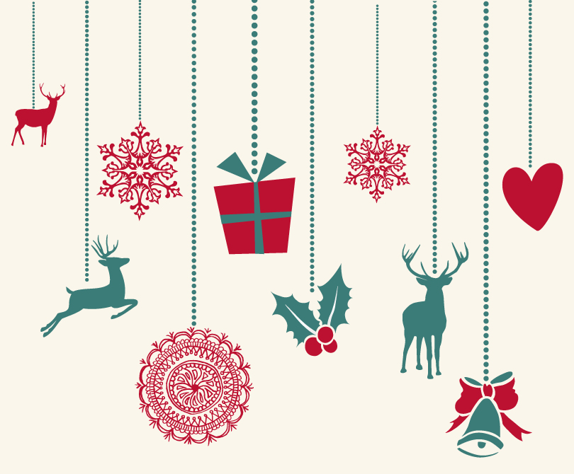 Hanging Christmas Decorations Vector