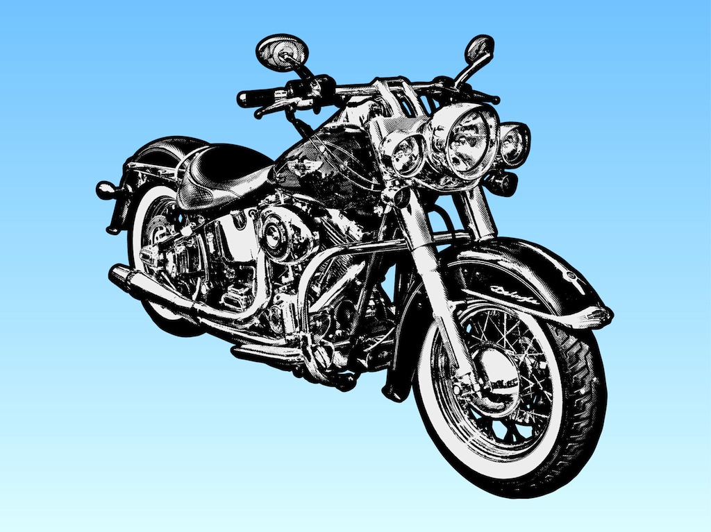 16 Harley Motorcycle Vectors Images