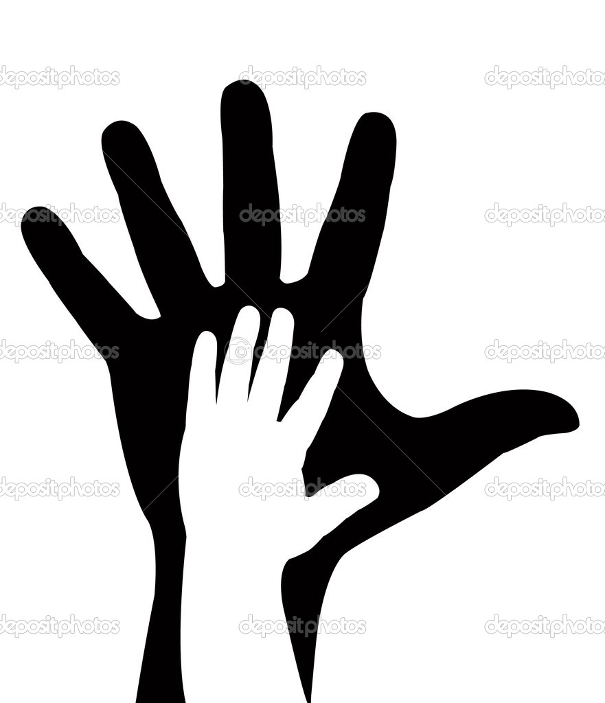 Helping Hand Silhouette Vector