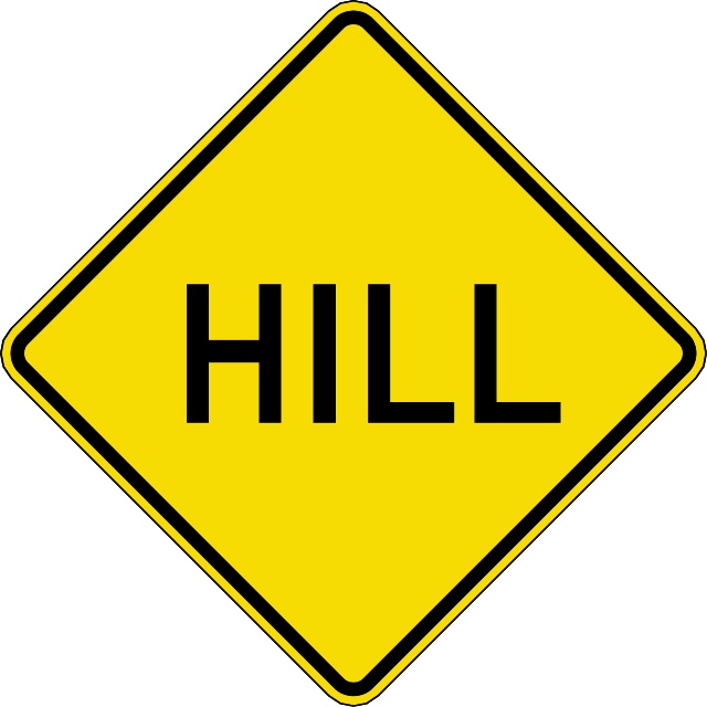 Hill Warning Traffic Sign