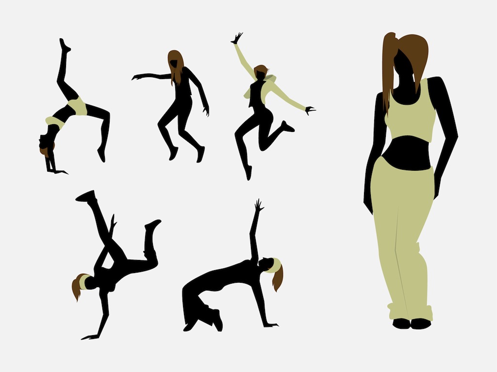 Hip Hop Dancer Silhouette Clip Art