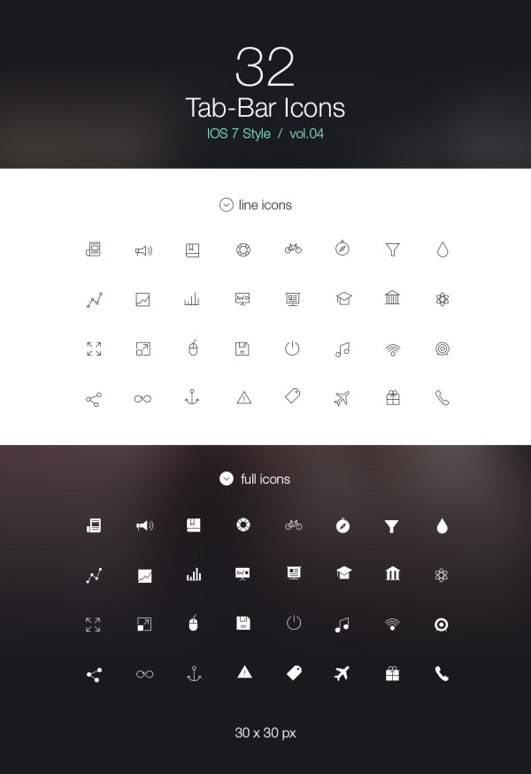 iOS 7 Line Icons