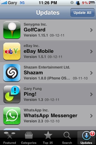 iPhone App Store Updates