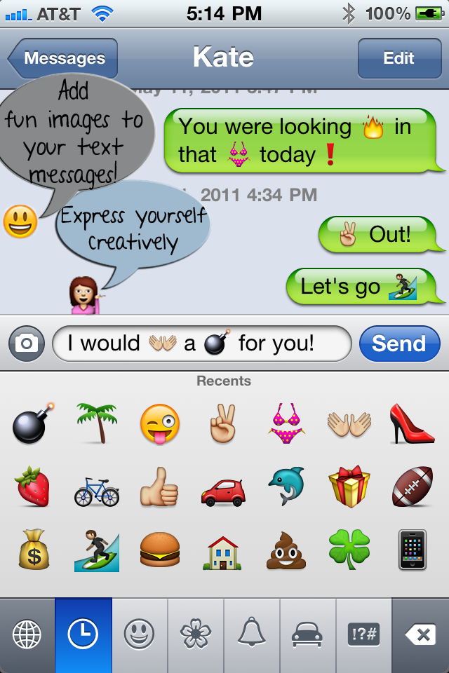 iPhone Emoticons Text Messages