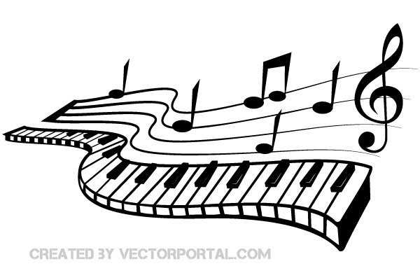 Keyboard Music Notes Clip Art