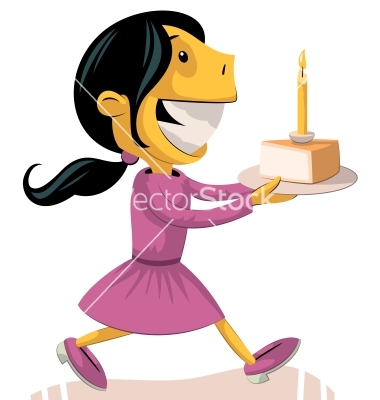 Little Girl Birthday Cake Clip Art