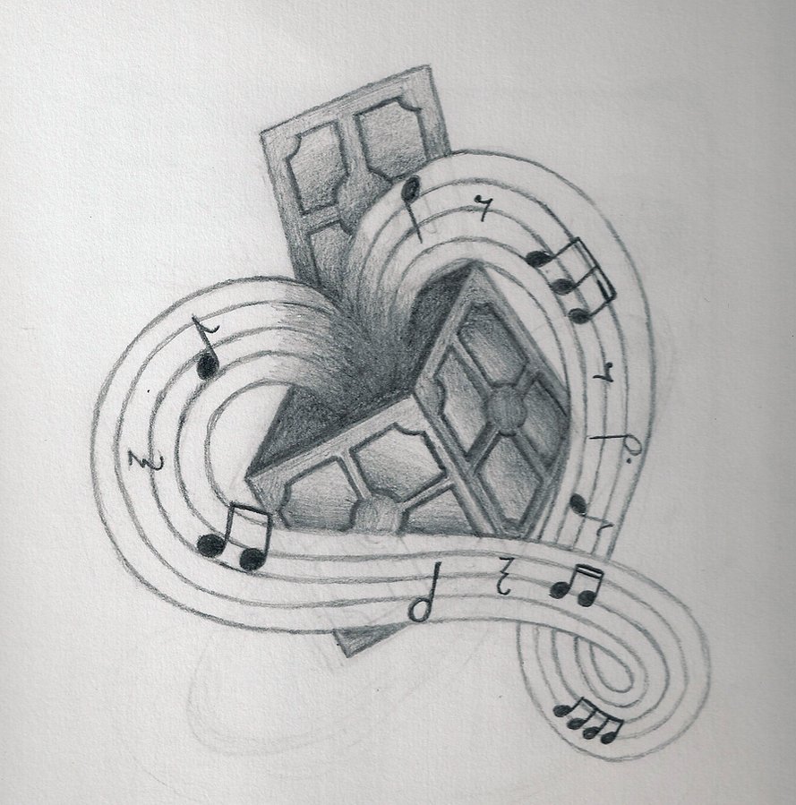 Love Music Tattoo Drawings