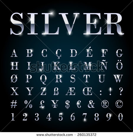 Metallic Silver Font Metallic Silver Font