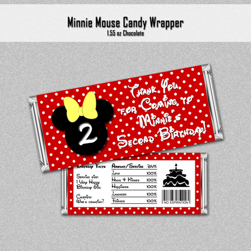 Minnie Mouse Candy Bar Wrapper