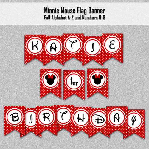 Minnie Mouse Printable Banner Alphabet