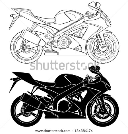 Motorcycle Engine Silhouette Clip Art