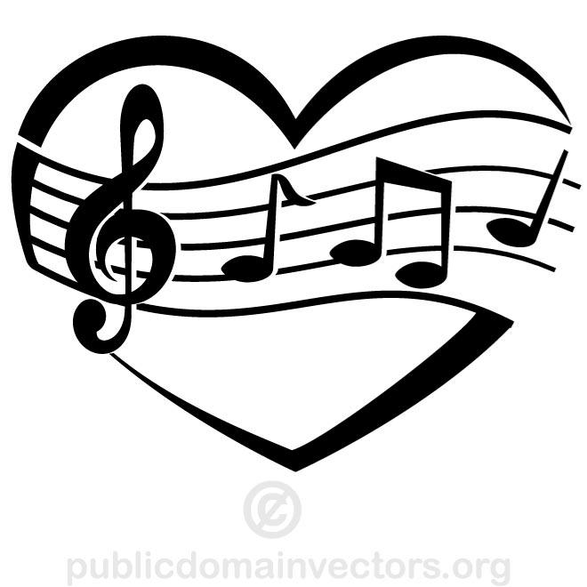 Music Clip Art Black and White Vector