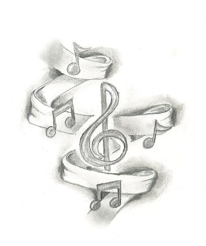 Music Note Tattoo Drawing Designs