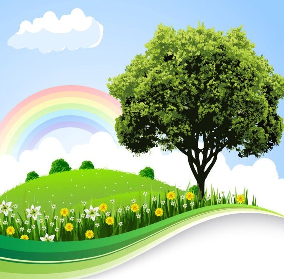 Natural Landscape Cartoon Vector