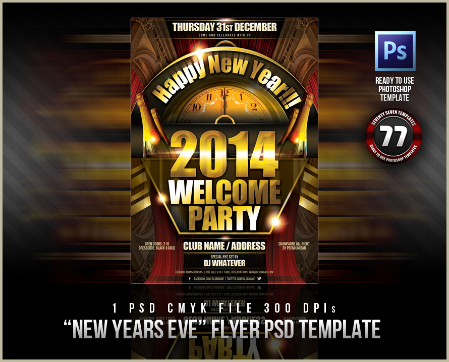 New Year Eve Flyer PSD Templates