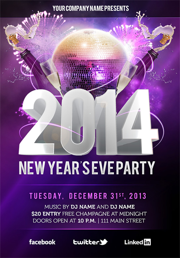 11 Free New Year Flyer Template PSD Images