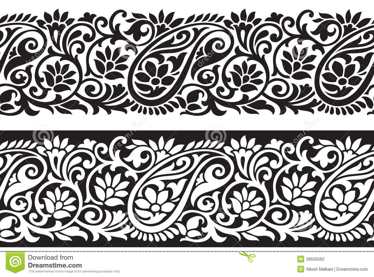 Paisley Vector Border Design Paisley Vector Border Design