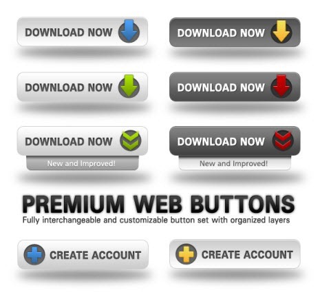 Photoshop Web Button Template