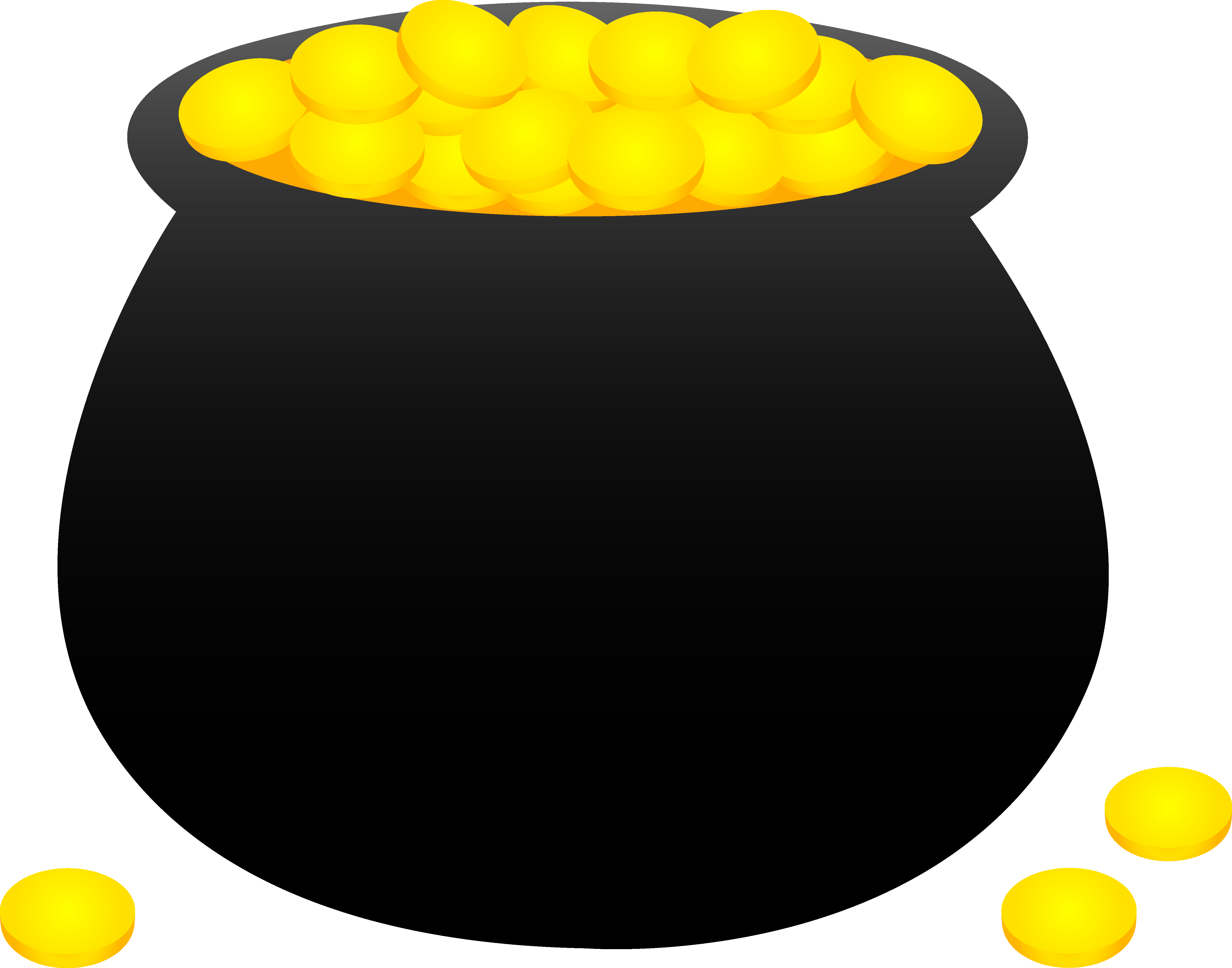 Pot of Gold Coins Clip Art