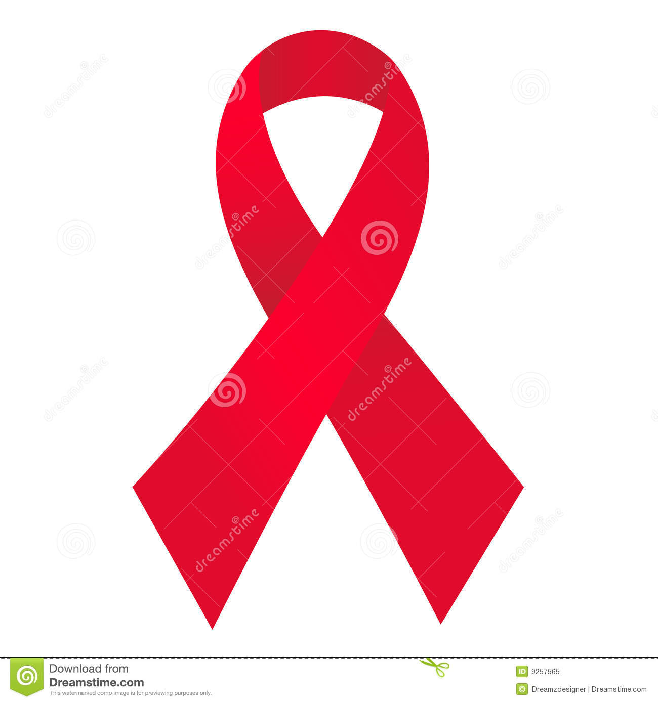 Red Aids Awareness Ribbon Vector