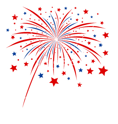 Red White Blue Fireworks Cartoon