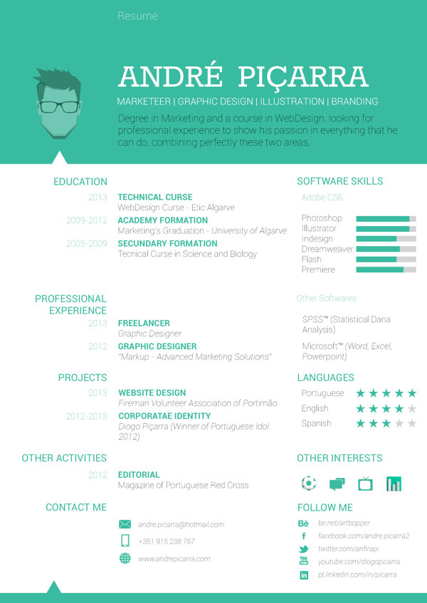 18 Resume Graphic Design Inspiration Images