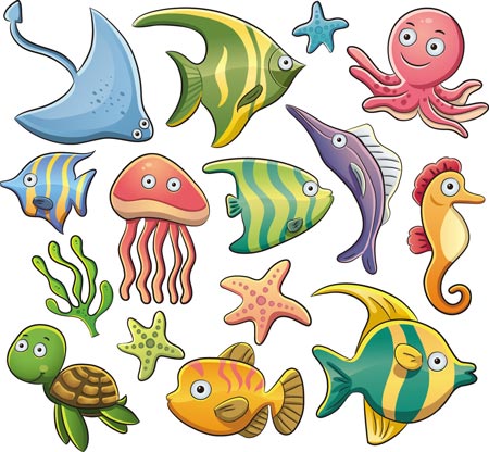 Sea Animal Cartoon Character