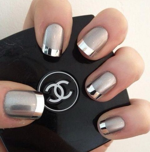 Silver Nail Art Design