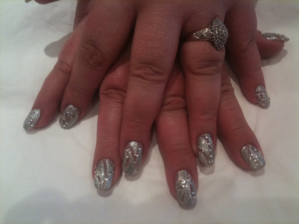 Silver Nail Art Design