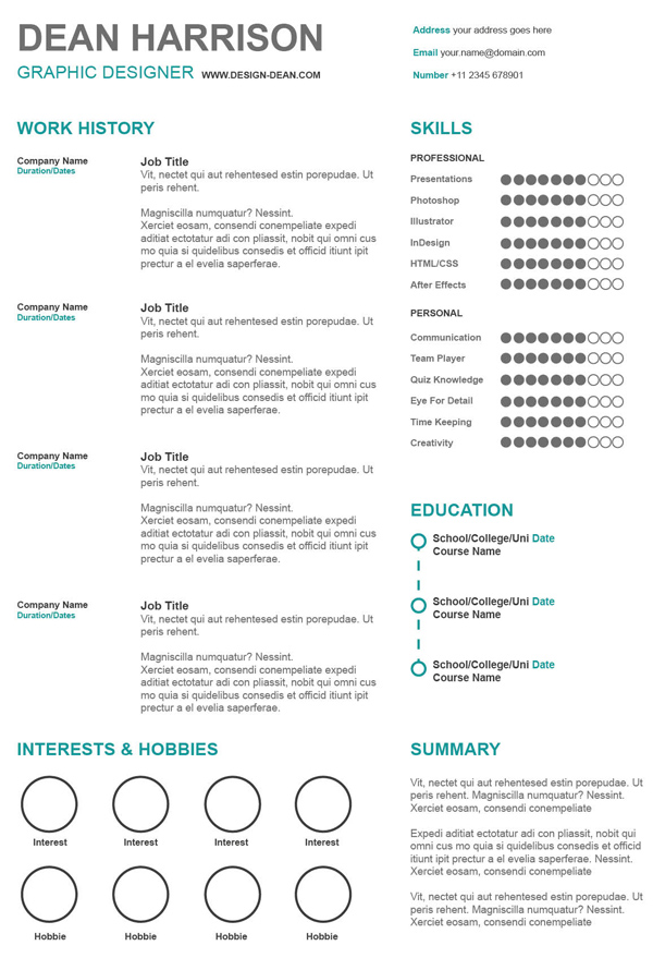 Simple Resume Templates 2016