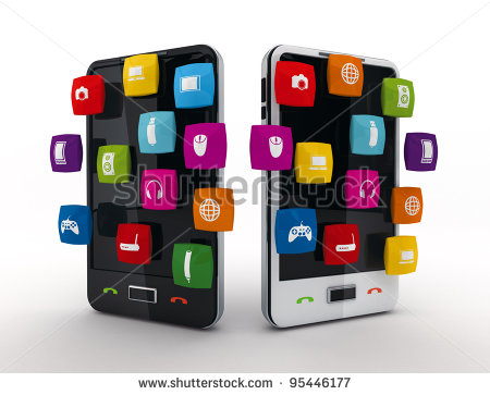 Smartphone Icons On Screen Smartphone Icons On Screen
