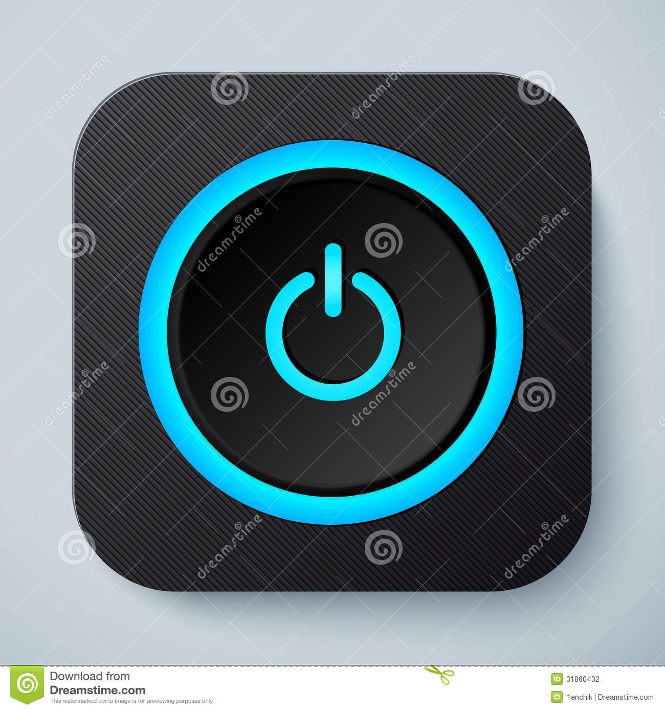 Square Power Button Icon