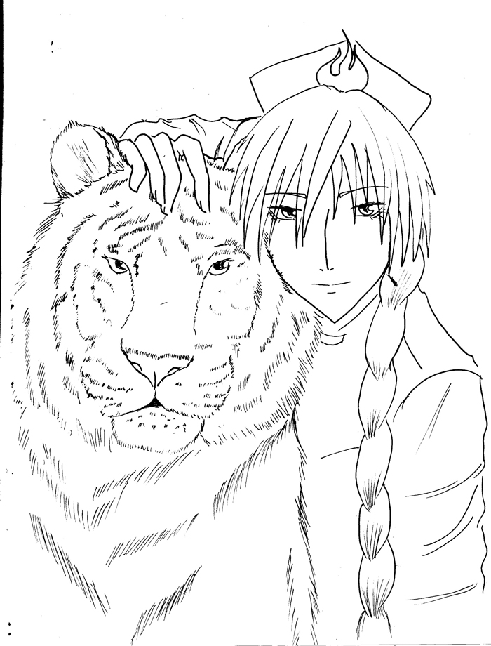 Tiger Line Art Drawings