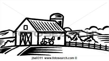 Tractor and Barn Clip Art