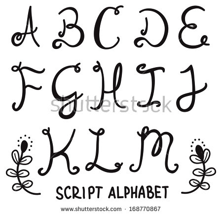 Vector Alphabet in Cursive