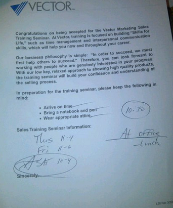 Vector Marketing Scam Vector Marketing Scam