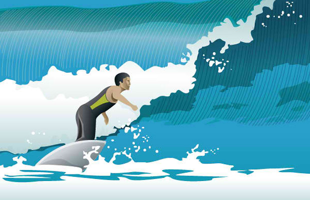 Vector Ocean Wave Surfing Vector Ocean Wave Surfing