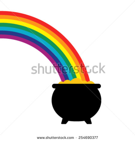 Vector Rainbow Pot of Gold
