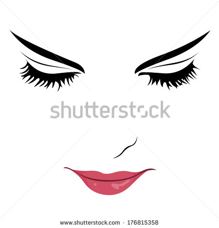 Vector Woman Eyes Looking Down