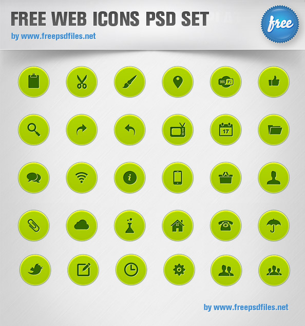 Web Icons PSD Free Download