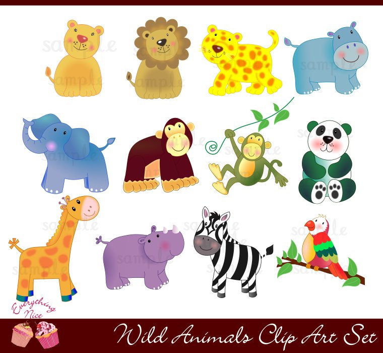 Wild Animals Clip Art Set