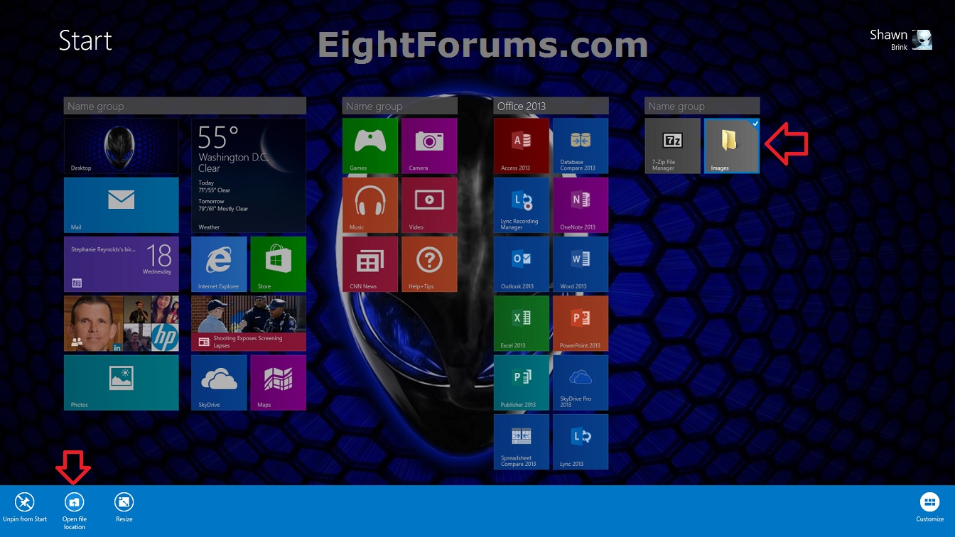 Windows 8 Change Tile Icon Windows 8 Change Tile Icon
