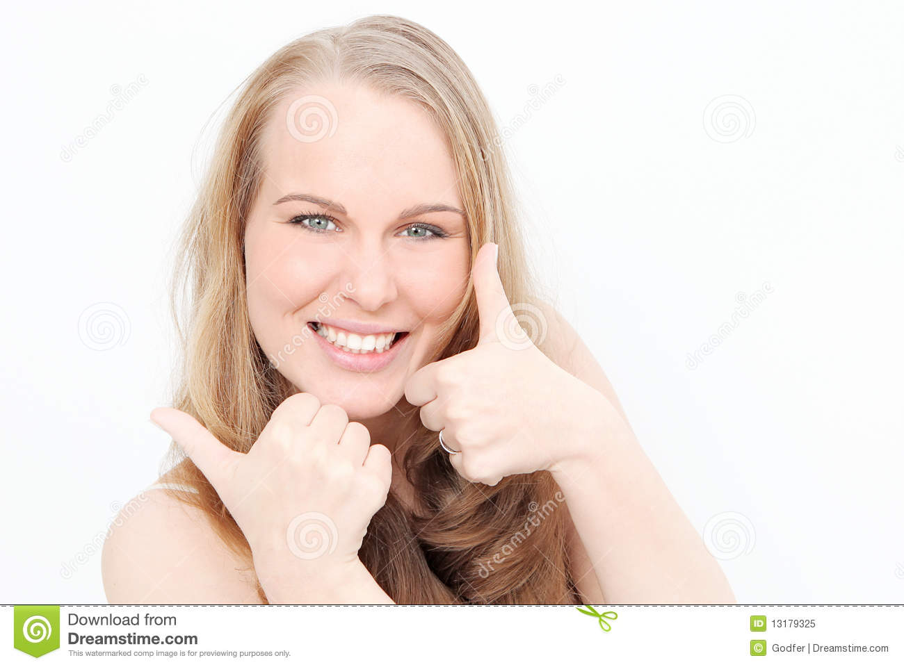 Woman Smiling with Thumbs Up Woman Smiling with Thumbs Up