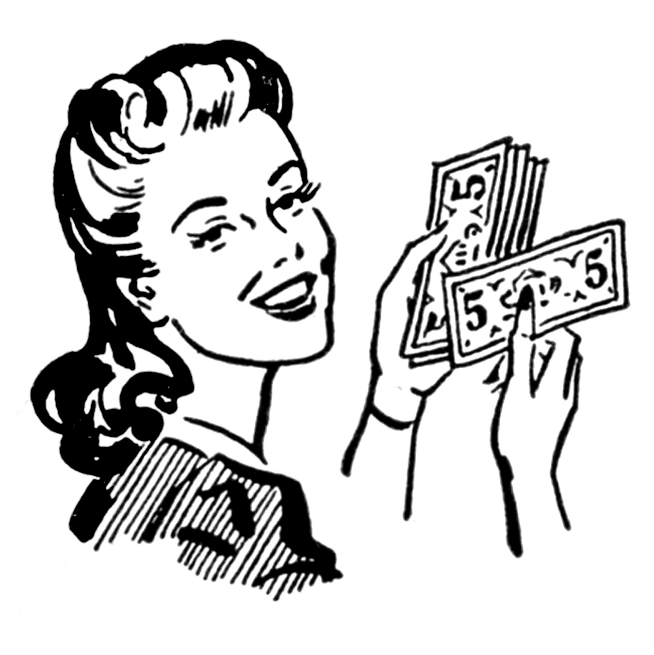 Women and Money Clip Art