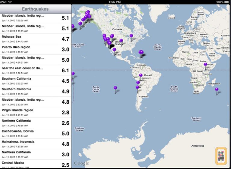 World Earthquake Map