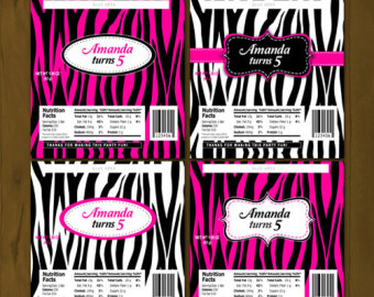 Zebra Print Candy Bar Wrappers